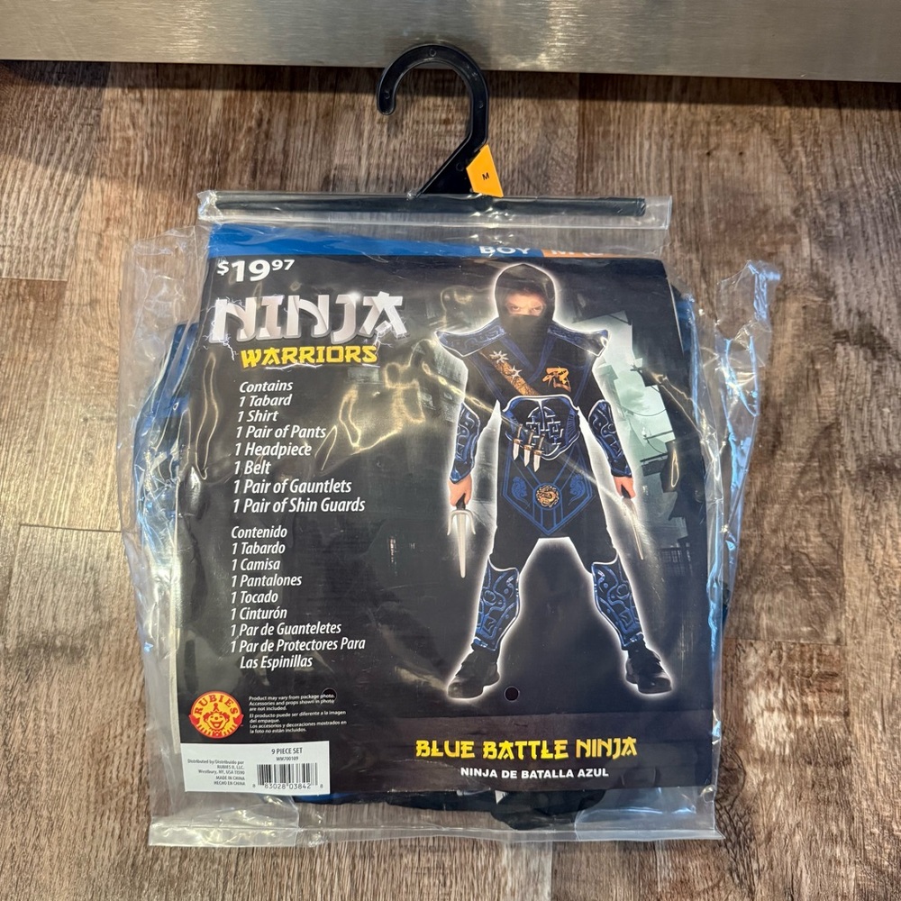 NWT Ninja Warriors Blue Boys Halloween Costume 9 Piece Set Size Medium 8-10